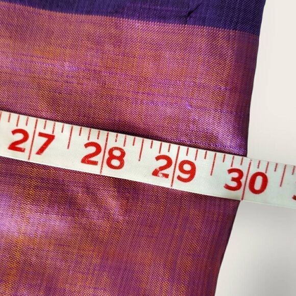 Womens Silk Scarf Rectangle 60" Purple Pink Emblem Fringe Wrap Indian Bohemian - Picture 7 of 8